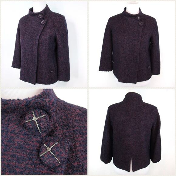 CHANEL Wool-Cashmere Tweed Mock Collar Dress & Double-Breasted Tweed Jacket Set - Picture 5 of 14